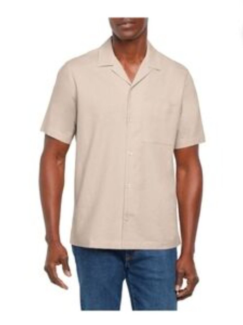 GAP Shirt Linen Cotton Blend Short Sleeve Loop Button Casual Button Up size XXL